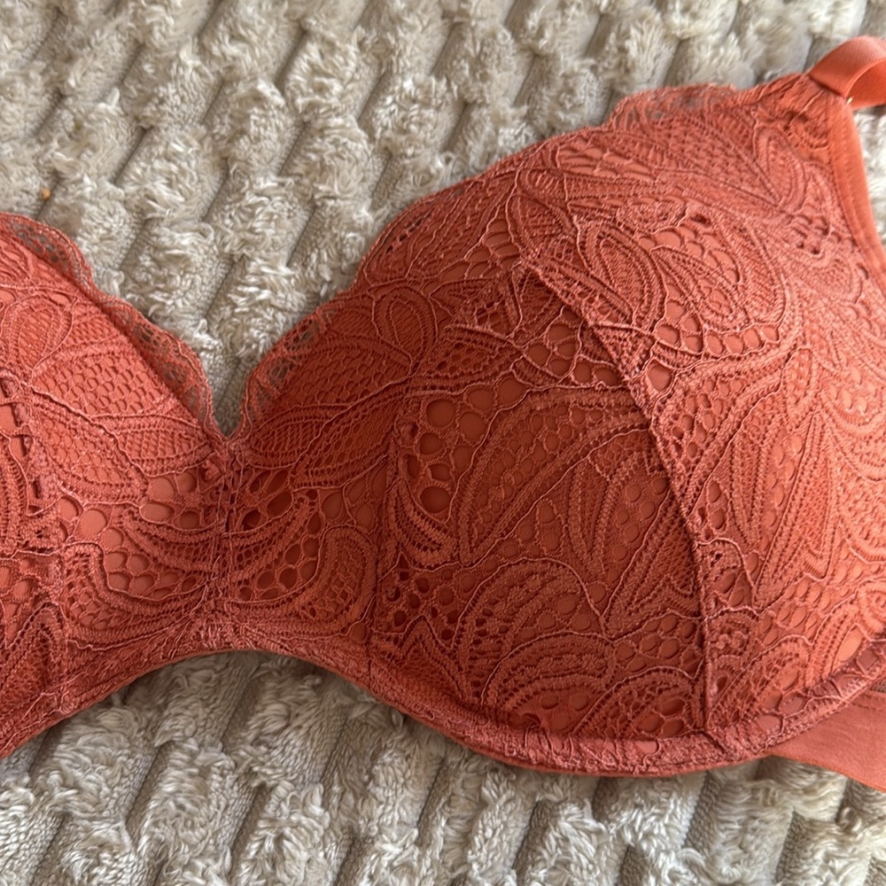 Lively Lace Underwire Bra in Rust Orange - Picture 3 of 3